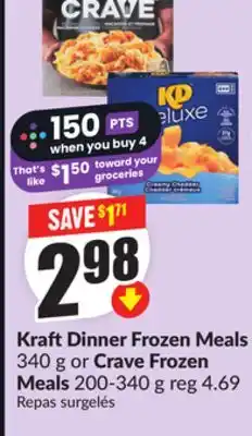 Chalo FreshCo Kraft Dinner Frozen Meals 340 g or Crave Frozen Meals 200-340 g offer