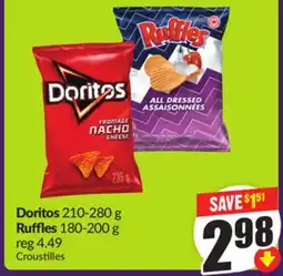 Chalo FreshCo Doritos 210-280 g Ruffles 180-200 g offer