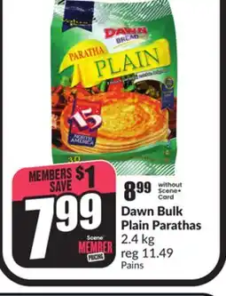 Chalo FreshCo Dawn Bulk Plain Parathas 2.4 kg offer