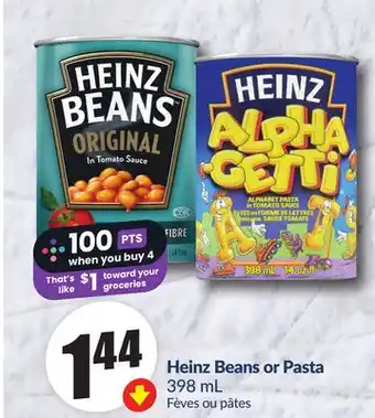 Chalo FreshCo Heinz Beans or Pasta 398 mL offer