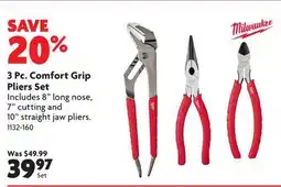 Home Hardware Milwaukee 3 Pc. Comfort Grip Pliers Set offer