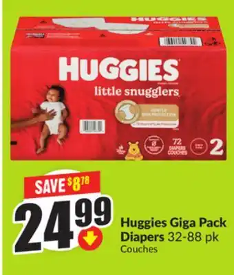 Chalo FreshCo Huggies Giga Pack Diapers, 32-88 pk offer