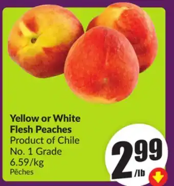 Chalo FreshCo Yellow or White Flesh Peaches Product of Chile No. 1 Grade 6.59/kg offer