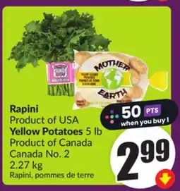 Chalo FreshCo Rapini Product of USA Yellow Potatoes 5 lb Product of Canada Canada No. 2 2.27 kg offer