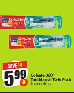 Chalo FreshCo Colgate 360° Toothbrush Twin Pack offer