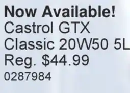 PartSource Castrol GTX Classic 20W50 5L offer