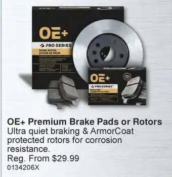 PartSource OE+ Premium Brake Pads or Rotors offer