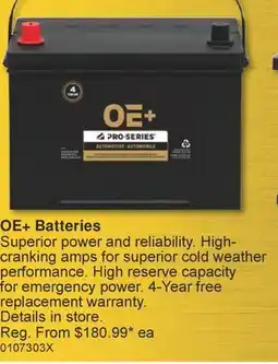 PartSource OE+ Batteries offer