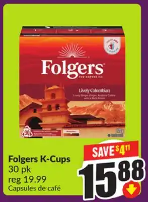 Chalo FreshCo Folgers K-Cups 30 pk offer