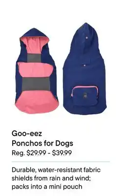 Petvalu Goo-eez Ponchos for Dogs offer