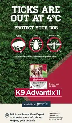 Petvalu K9 Advantix II Flea and Tick Treatment for Dogs offer