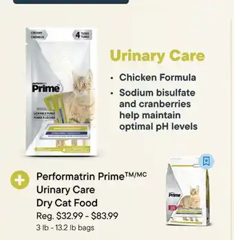 Petvalu Performatrin PrimeTM/MC Urinary Care Dry Cat Food offer