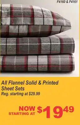 Oxford Mills All Flannel Solid & Printed Sheet Sets offer