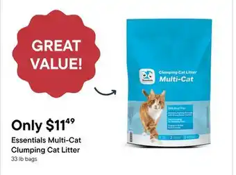 Petvalu Essentials Multi-Cat Clumping Cat Litter offer