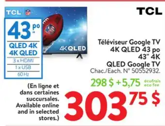 Walmart 43 4K QLED Google TV offer