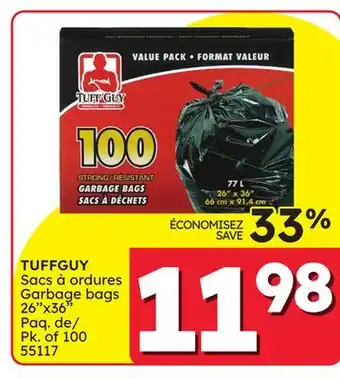 Rossy TUFFGUY Garbage bags offer