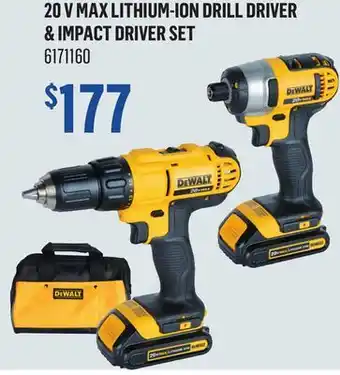 Canac 20 V Max Lithium-Ion Drill Driver & Impact Driver Set offer