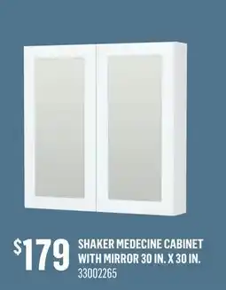 Canac Shaker Medecine Cabinet with Mirror 30 in. x 30 in offer