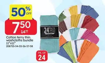 Rossy Cotton terry thin washcloths bundle offer