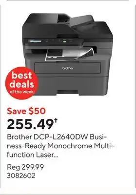 Staples Brother DCP-L2640DW Business-Ready Monochrome Multifunction Laser Printer offer