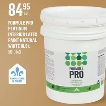 Canac Formule Pro Platinum Interior Latex Paint Natural White 18.9 L offer