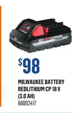 Canac Milwaukee Battery REDLITHIUM CP 18 V (3.0 Ah) offer