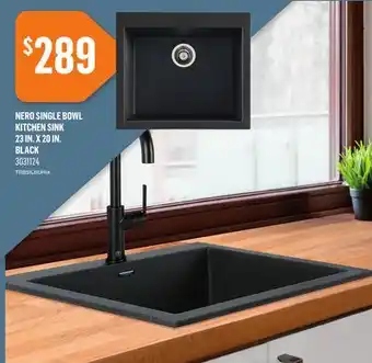 Canac Nero Single Bowl Kitchen Sink 23 in. x 20 in offer