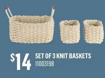 Canac Set of 3 Knit Baskets offer