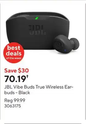 Staples JBL Vibe Buds True Wireless Earbuds - Black offer