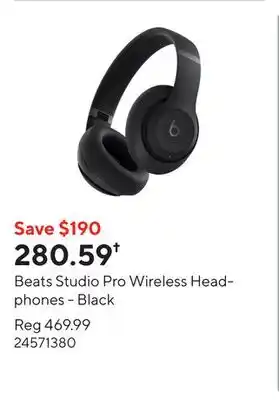 Staples Beats Studio Pro Wireless Headphones - Black offer