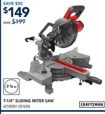 RONA CRAFTSMAN 7-1/4 SLIDING MITER SAW offer