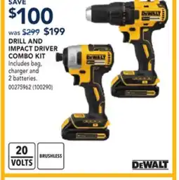 RONA Dewalt DRILL AND IMPACT DRIVER COMBO KIT offer