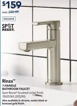 RONA MOEN RINZA 1-HANDLE BATHROOM FAUCET offer