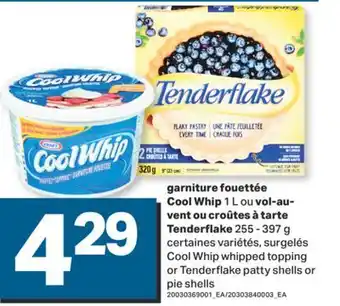 L'Intermarché GARNITURE FOUETTÉE COOL WHIP, 1 L OU VOL-AU- VENT OU CROÛTES À TARTE TENDERFLAKE, 255 - 397 G offer