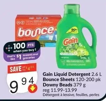 FreshCo Gain Liquid Detergent Bounce Sheets Downy Beads offer