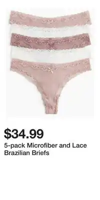 H&M 5-pack Microfiber and Lace Brazilian Briefs offer