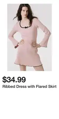 H&M Ribbed Dress with Flared Skirt offer