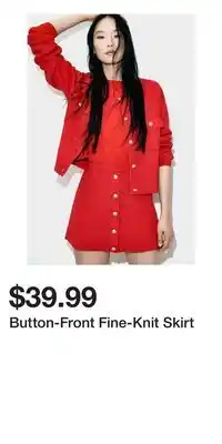 H&M Button-Front Fine-Knit Skirt offer