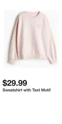 H&M Sweatshirt with Text Motif offer