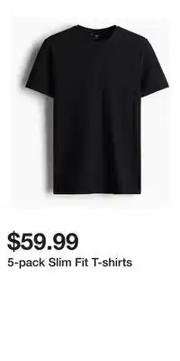 H&M 5-pack Slim Fit T-shirts offer