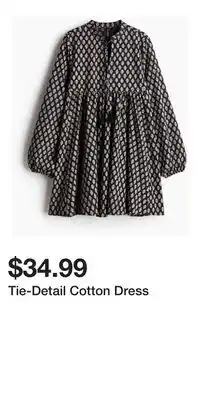 H&M Tie-Detail Cotton Dress offer