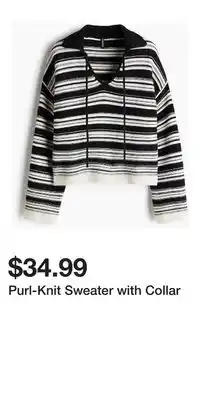 H&M Purl-Knit Sweater with Collar offer