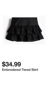 H&M Embroidered Tiered Skirt offer