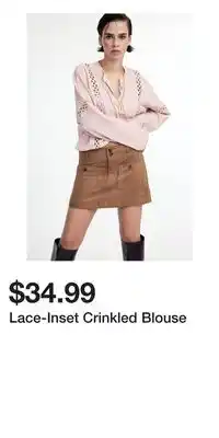 H&M Lace-Inset Crinkled Blouse offer