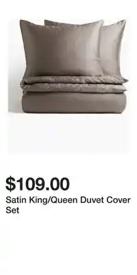 H&M Satin King/Queen Duvet Cover Set offer