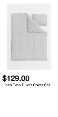 H&M Linen Twin Duvet Cover Set offer