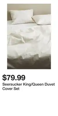 H&M Seersucker King/Queen Duvet Cover Set offer