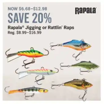 Cabela's Rapala Jigging or Rattlin' Raps offer