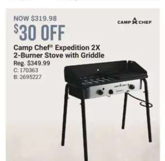 Cabela's Camp Chef Expedition 2X 2-Burner Stove with Griddle offer