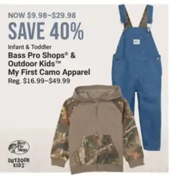 Cabela's Bass Pro Shops & Outdoor Kids My First Camo Apparel offer